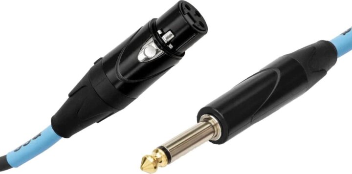 SSQ XZJM1 SS-1436 6.3mm Mono Jack apa - 3-tűs XLR anya Kábel 1m - Fekete