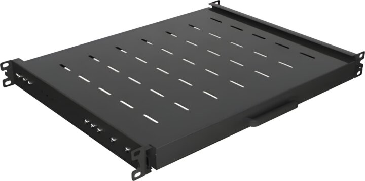 Lanberg Kihúzható Rackszekrény polc 19" / 1U / 44,5 x 35 cm - Fekete