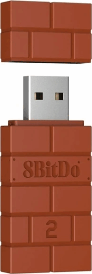 8BitDo USB Wireless (Nintendo Switch/Switch 2, Mobil, Xbox, PC, PlayStation) kontroller adapter - Barna