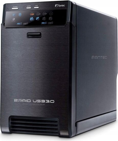 Fantec QB-X2US3R 2x 3,5" SATA RAID USB 3.2 Gen 1 Külső HDD ház - Fekete
