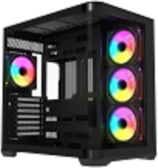 Krux Tano KRXD015 Midi Torony Számítógépház + 4db 120mm ventilátor - Fekete