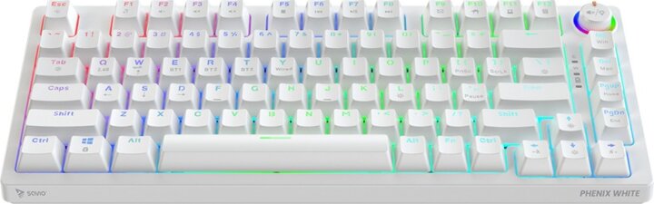 SAVIO PHENIX WHITE Wireless Mechanikus Billentyűzet US - Fehér
