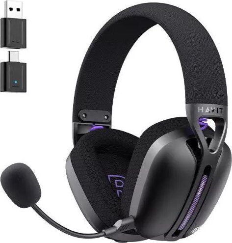 Havit Fuxi-H3 Plus Bluetooth + RF Wireless / Vezetékes Gamer Fejhallgató Headset - Fekete