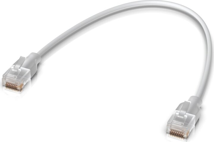Ubiquiti UACC-Cable-Patch-EL-0.3M-W U/UTP Cat6 Patch Kábel 0.3m - Fehér / Áttetsző