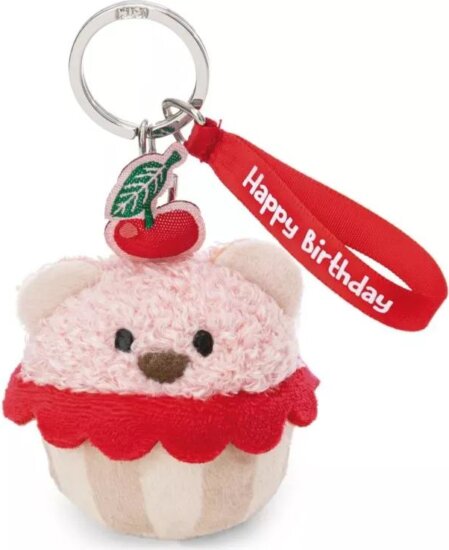 Nici Happy Birtday! Muffin maci kulcstartó plüssfigura 7cm