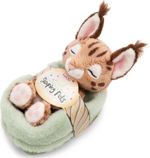 Nici Alvó hiúz kosárban plüssfigura 12 cm