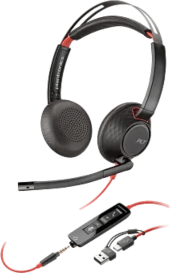 HP Poly Blackwire 5220 Call Center Sztereo USB-C Headset - Fekete