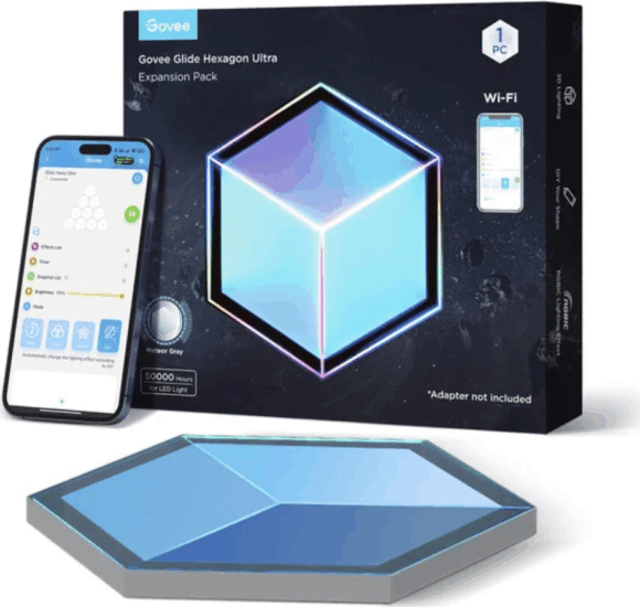 Govee H106A007 Glide Hexagon RGBIC LED dekorációs lámpa - Szürke