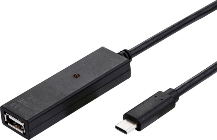 Value 12.99.1112 USB-C apa - USB-A anya 2.0 Hosszabító kábel 10m - Fekete