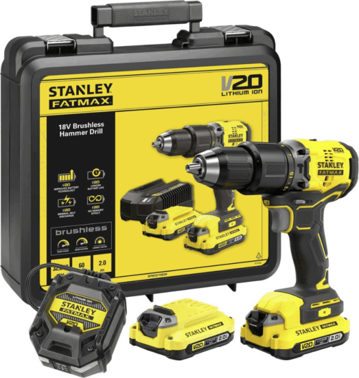 Stanley SFMCD715D2K Akkus ütvefúró-csavarozó 18V + 2x 2 Ah Akku + Koffer Stanley SFMCD715D2K Akkus ütvefúró-csavarozó 18V + 2x 2 Ah Akku + Koffer