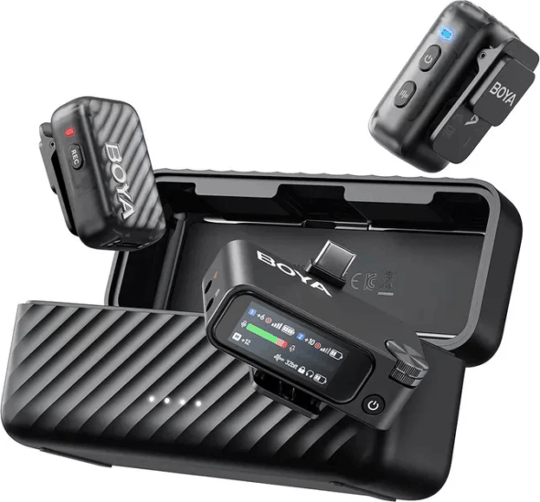 Boya BOYAMIC 2-02 csiptetős Wireless USB-C mikrofon szett - Fekete