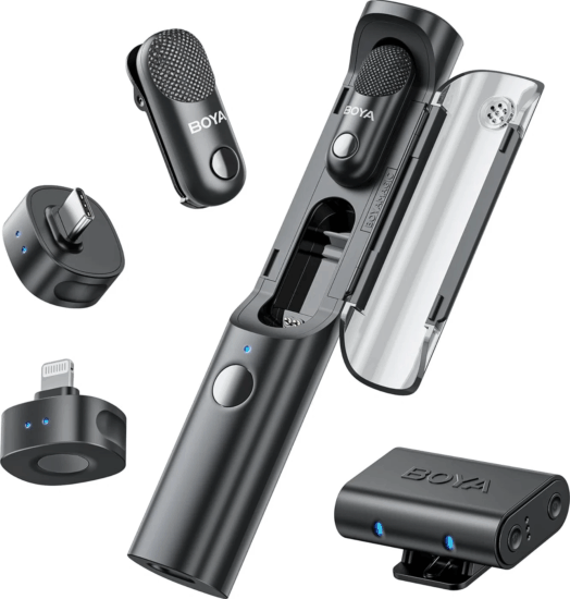 Boya Magic-02 4az 1ben Wireless / USB-C / Lightning Mikrofon - Fekete