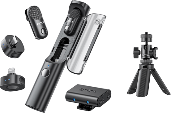 Boya Magic-01 4az 1ben Wireless / USB-C / Lightning Mikrofon - Fekete