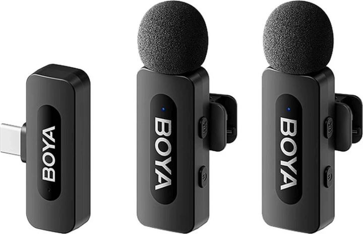 Boya BY-V20 V2.0 Wireless USB-C csiptetős mikrofon szett - Fekete