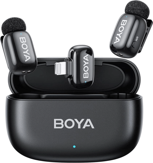 Boya mini 2-03 Wireless Lightning csiptetős mikrofon szett - Fekete