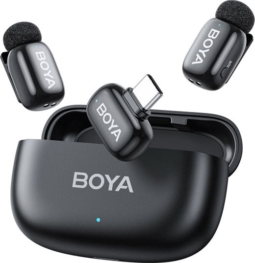 Boya mini 2-02 Wireless USB-C csiptetős mikrofon szett - Fekete