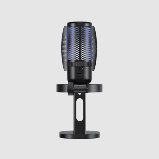 Boya K3-02 LED USB Asztali Kondenzátor mikrofon állvánnyal - Fekete