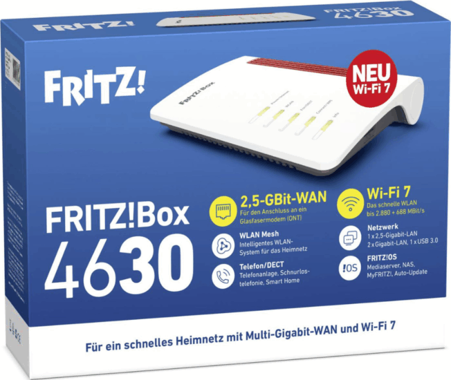 FRITZ! Box 4630 2880 MBit/s Wifi 7 Router