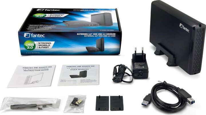 Fantec DB-G35U3-6G 3.5" USB-B 3.2 Gen 1 Külső HDD Ház - Fekete