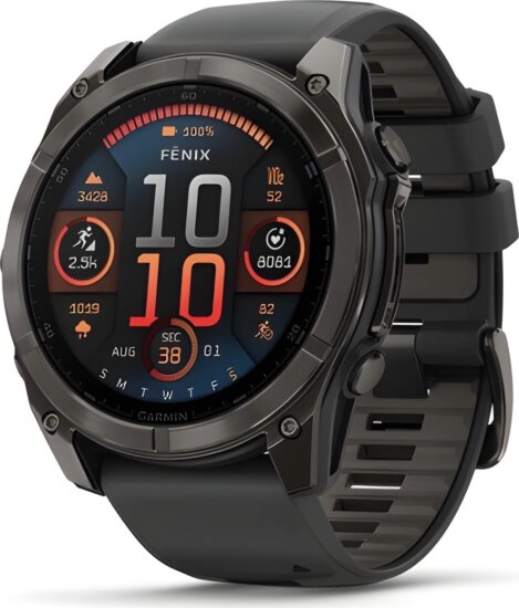 Garmin Fenix 8 Férfi Okosóra 51mm Fekete Szilikon Szíjjal - Fekete / Titán
