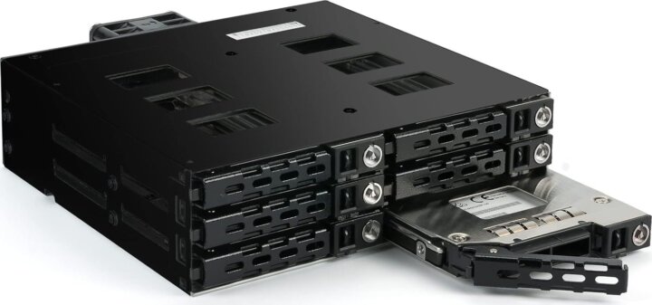 Fantec MR-SA1262-12G SAS/SATA 6x 2.5" HDD/SSD Backplane Modul - Fekete