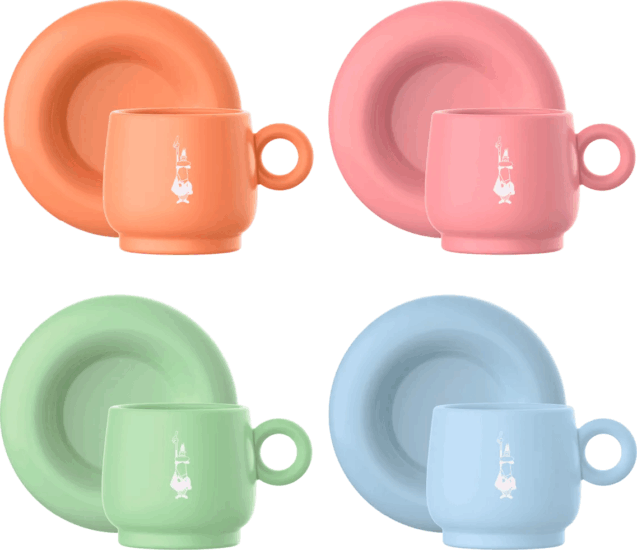 Bialetti PFRUIT003 90ml Kávés Csésze Porcelán készlet 4 darabos