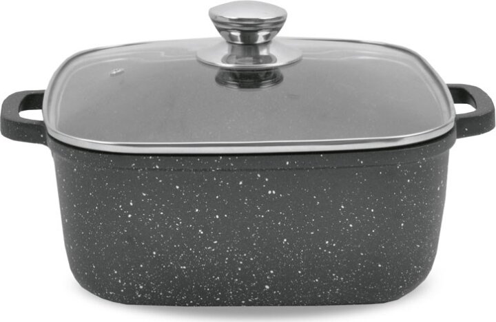 Maestro MR-2828 Aluminium Sütőedény Üveg fedővel 28cm 8L - Szürke