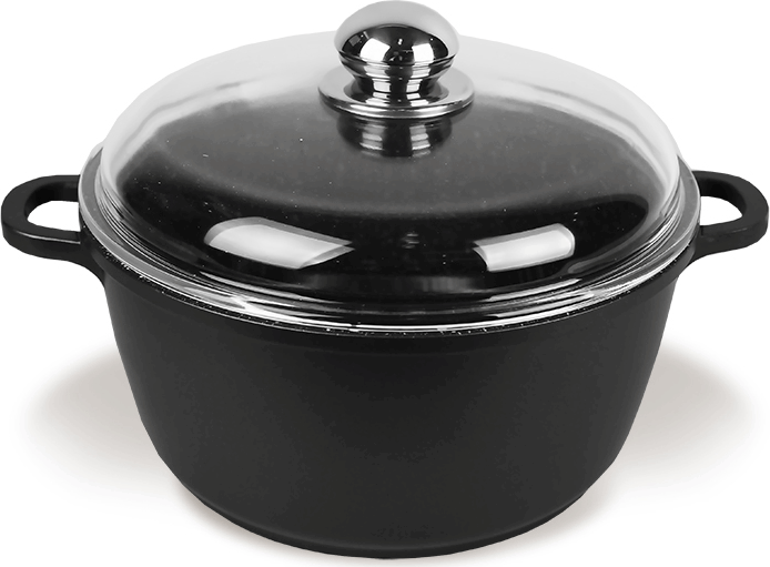 Maestro MR-4628C Aluminium Sütőedény Üveg fedővel 28cm 5,8L - Fekete