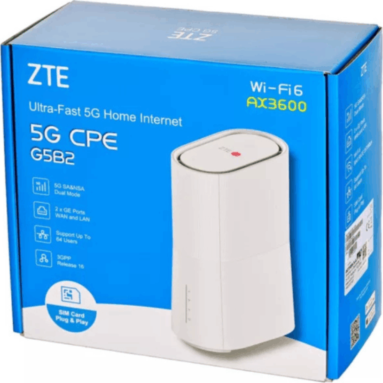 ZTE G5B2 5G Dual Band WiFi6 Router - Fehér