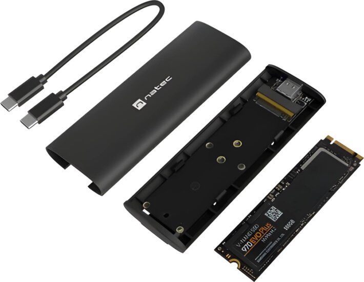 Natec NKZ-2286 M.2 NVMe USB-C 3.2 Gen 2 Külső SSD ház - Fekete