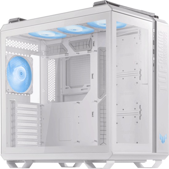 ASUS TUF Gaming GT502 Plus 850W Midi Torony Számítógépház + 7db 120mm ventilátor - Fehér ASUS TUF Gaming GT502 Plus 850W Midi Torony Számítógépház + 7db 120mm ventilátor - Fehér