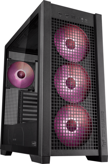 ASUS TUF Gaming GT302 650W Midi Torony Számítógépház + 4db 140mm ventilátor - Fekete