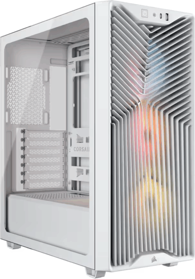 Corsair 3200D RS ARGB Midi Torony Számítógépház + 4db 120mm ventilátor - Fehér