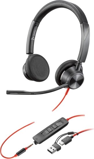 Plantronics 8X221AA HP Poly Blackwire 3325 USB-C Vezetékes Fejhallgató Headset - Fekete