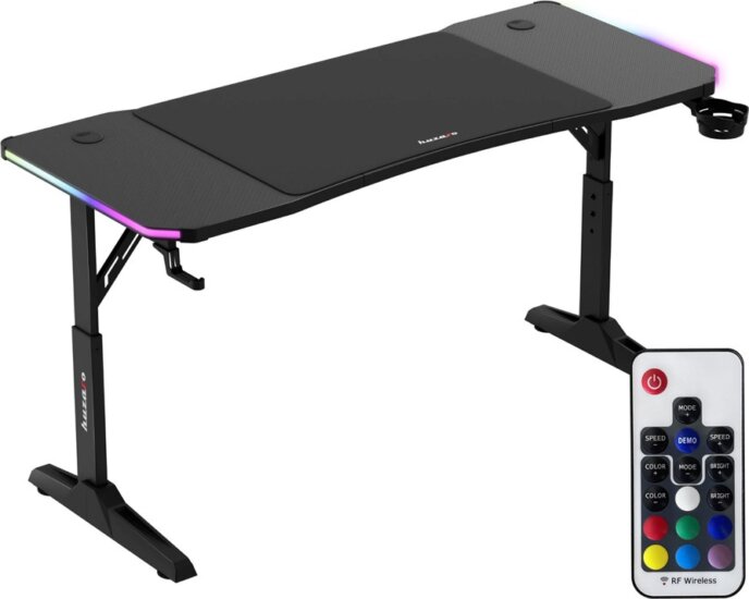 Huzaro Hero 3.6 RGB Elektromosan állítható Gamer asztal 140 x 60 x 56-79cm - Fekete