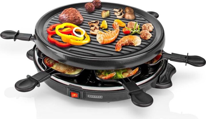 Melissa 16300032 Elektromos Asztali Grill / Raclette sütő 800 Watt - Fekete
