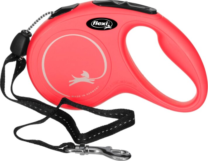 Flexi New Classic 5m Szalagos Automata kutya póráz - Élénk piros