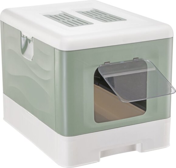 Ferplast Sahara Macska alomdoboz 52 x 39 x 40cm - Zöld/Fehér Ferplast Sahara Macska alomdoboz 52 x 39 x 40cm - Zöld/Fehér
