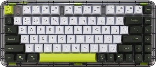 Asus KD201 Jelly75 Tri-Mode Wireless Mechanikus RGB Billentyűzet US - Fehér/Fekete/Neon Zöld Asus KD201 Jelly75 Tri-Mode Wireless Mechanikus RGB Billentyűzet US - Fehér/Fekete/Neon Zöld