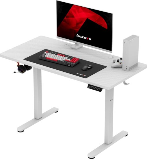 Huzaro Hero 8.1 Elektromosan állítható Gamer asztal 120 x 60x 72-118 cm - Fehér