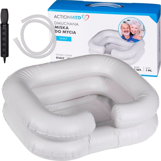 ActionMed PM100AM Fejmosó tál kézi Zuhannyal - Fehér