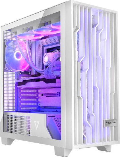 MODECOM VOLCANO PERUN APEX ARGB Midi Torony Számítógépház + 4db 140mm ventilátor - Fehér