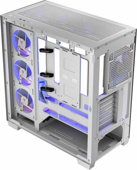 MODECOM VOLCANO STELLAR ARGB Midi Torony Számítógépház + 8db 120mm ventilátor - Fehér