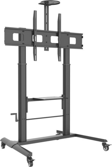 Techly ICA-TR230 52"-110" Állítható Magasságú LCD TV / Monitor Gurulós Padló Tartó Állvány - Fekete