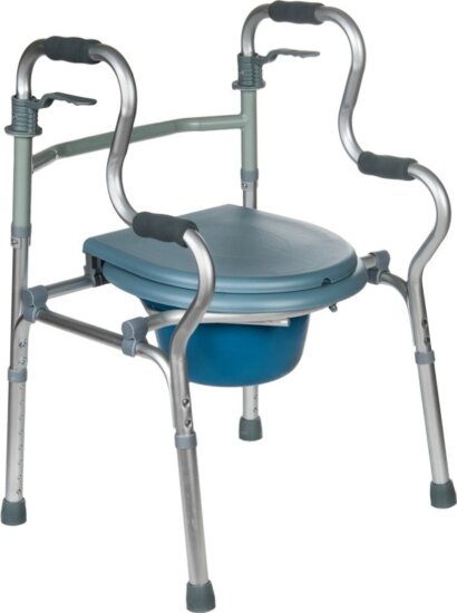 REHA FUND RF-133 Járókeret WC-vel Max 100kg - Kék / Szürke