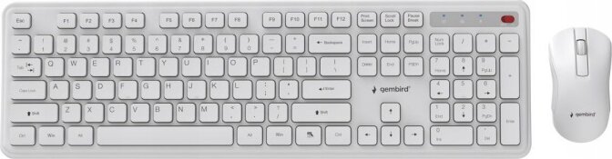 Gembird KBS-WPS-01 Slim Wireless Billentyűzet + Egér US - Fehér Gembird KBS-WPS-01 Slim Wireless Billentyűzet + Egér US - Fehér