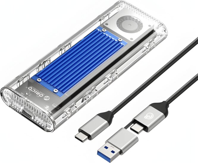 Orico TCM2-G20-BL M.2 NVMe USB-C 3.2 Gen2x2 Külső SSD ház - Kék Orico TCM2-G20-BL M.2 NVMe USB-C 3.2 Gen2x2 Külső SSD ház - Kék