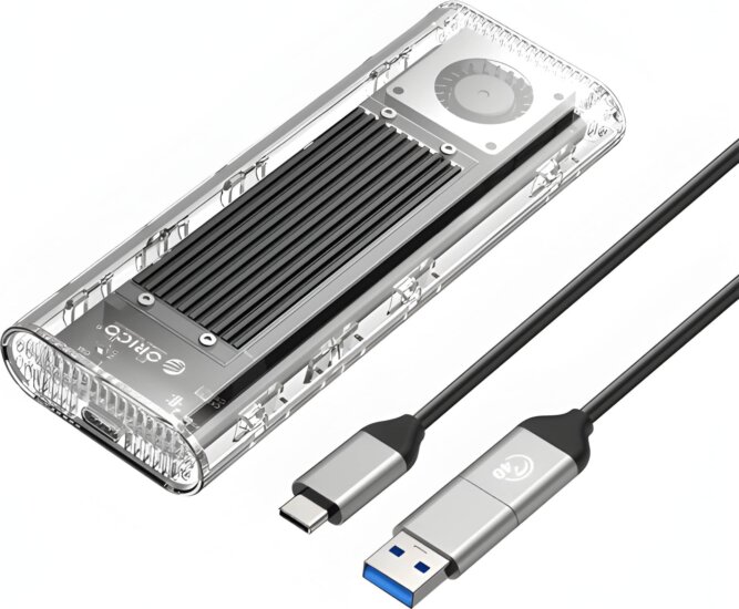 Orico TCM2-U4-BK-BP M.2 NVMe USB4 Külső SSD ház - Fekete