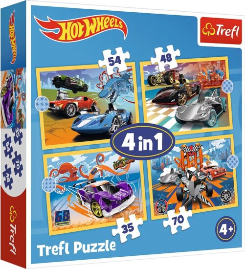 Trefl 34627 Hot Wheels járművek 4az 1ben puzzle