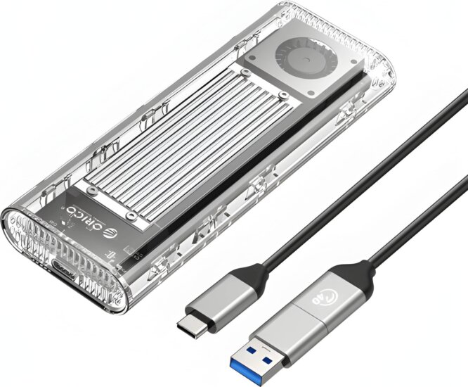 Orico TCM2-U4-SV-BP M.2 NVMe USB4 Külső SSD ház - Szürke